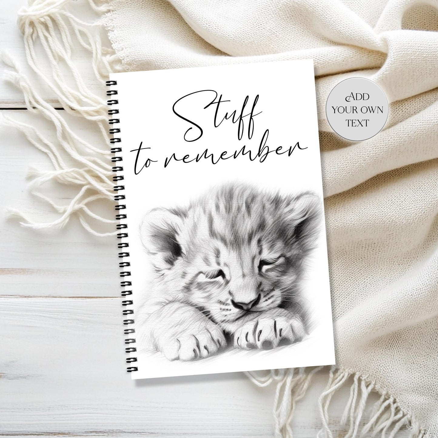 Personalised Lion Notebook | Lion Cub Notepad | A5 or A4