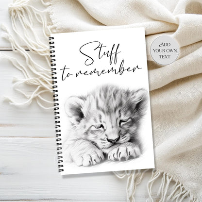 Personalised Lion Notebook | Lion Cub Notepad | A5 or A4