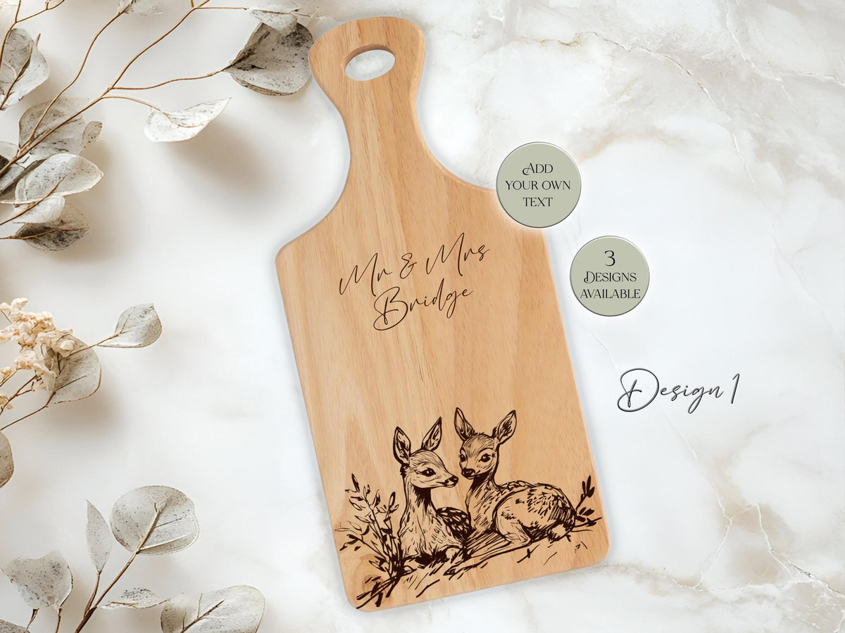 Personalised Deer Chopping Board | Engraved Wooden Serving Board | Deer Gift