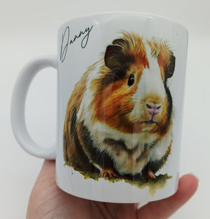 Personalised Watercolour Guinea Pig Mug & Coaster Set | Custom Guinea Pig Gift