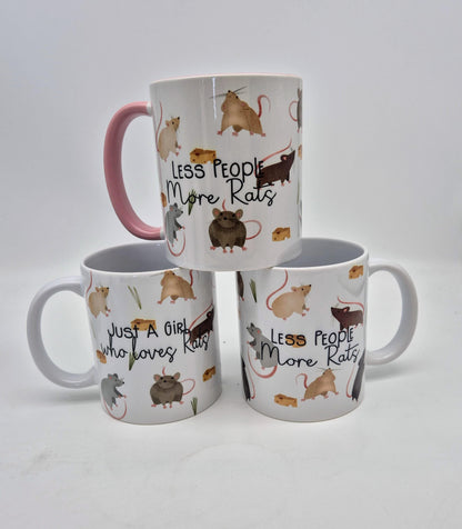 Just a Girl Who Loves Rats Mug & Coaster Set | Rat Lover Gift