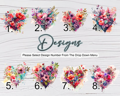 Personalised Floral Heart Plant Pot – Watercolour Flower Planter | Memorial & Mother's Day Gift