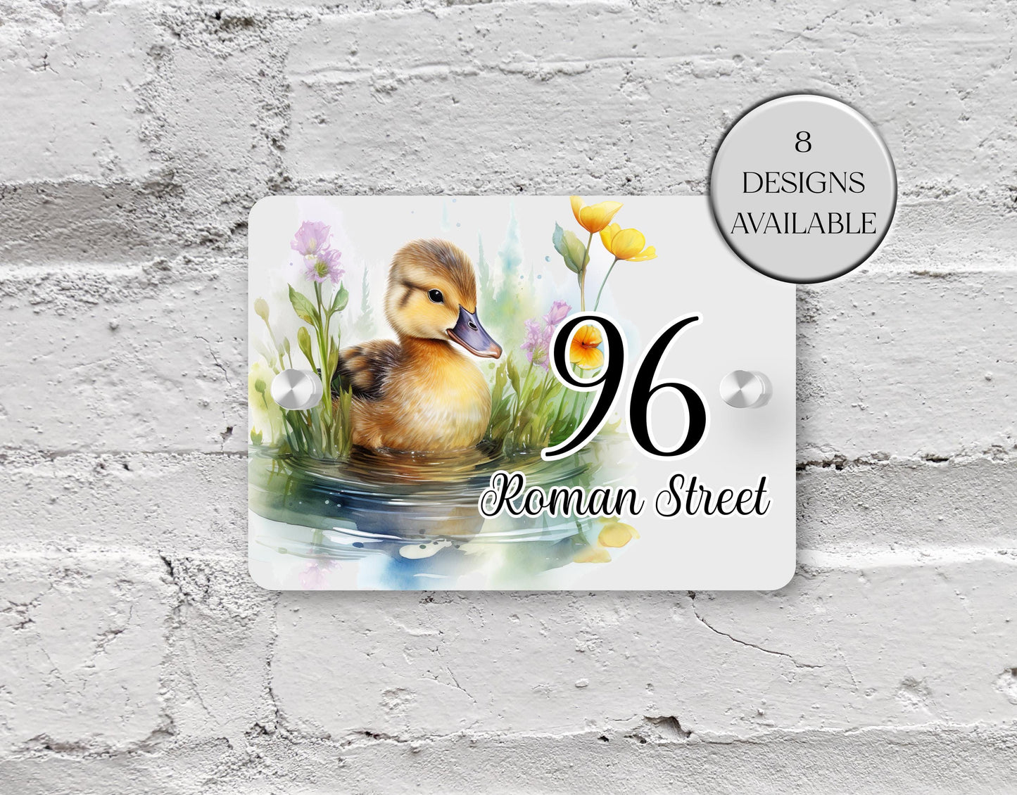 Personalised Watercolour Duck House Sign | Acrylic Gate Plaque | New Home Gift