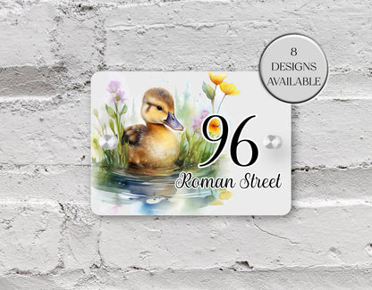 Personalised Watercolour Duck House Sign | Acrylic Gate Plaque | New Home Gift