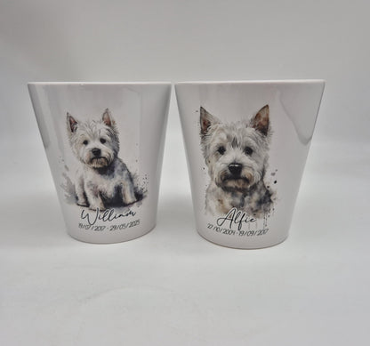 Personalised West Highland Terrier Plant Pot & Pen Holder | Westie Gift