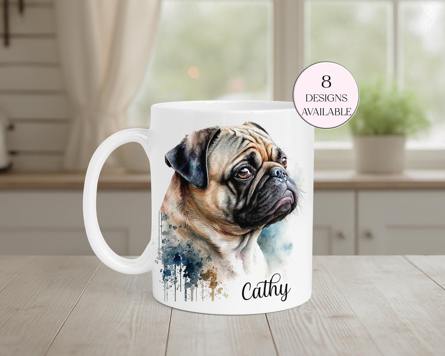 Personalised Pug Mug & Coaster Set | Dog Lover Gift