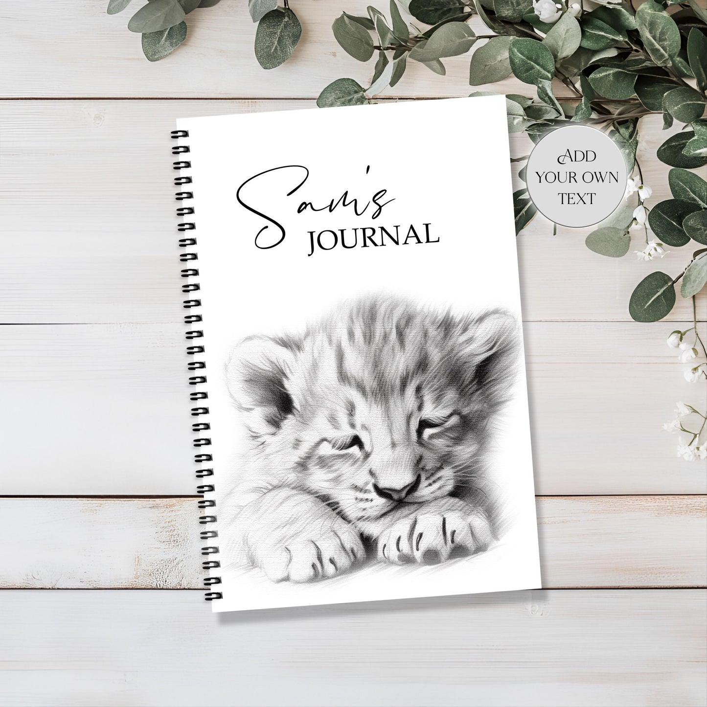 Personalised Lion Notebook | Lion Cub Notepad | A5 or A4