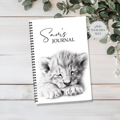 Personalised Lion Notebook | Lion Cub Notepad | A5 or A4