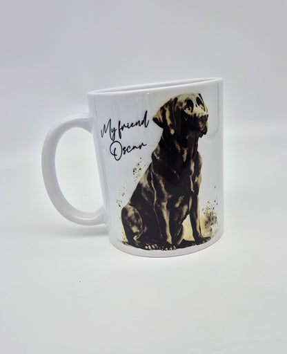 Personalised Black Labrador Mug & Coaster Set – Dog Lover Gift