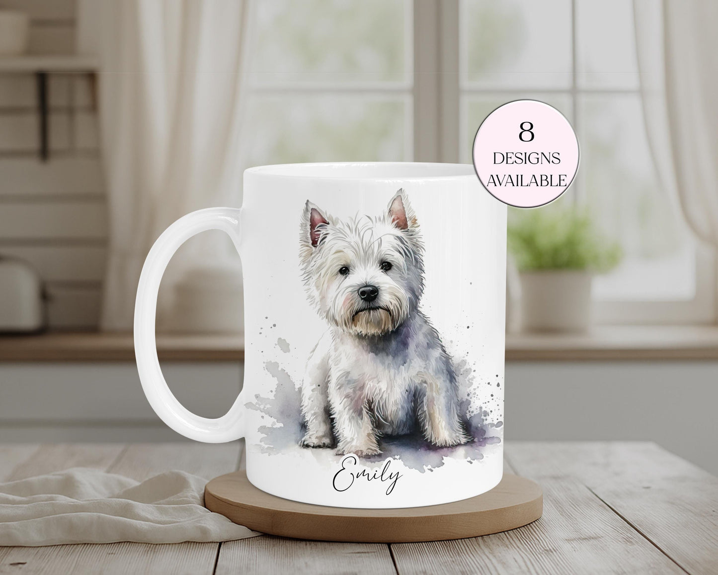 Personalised West Highland Terrier Mug & Coaster Set | Westie Dog Lover Gift