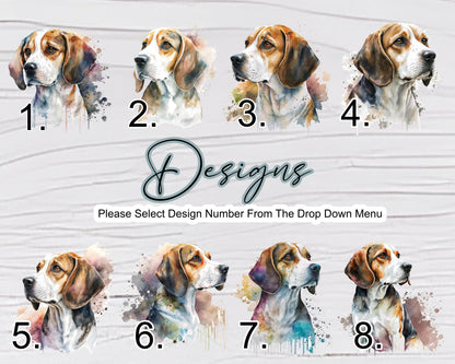 Personalised Beagle Mug & Coaster Set | Custom Dog Lover Gift | Watercolour Beagle Present