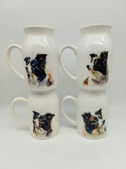 Personalised Watercolour Border Collie Milk Jug – Dog Lover Gift & Flower Vase