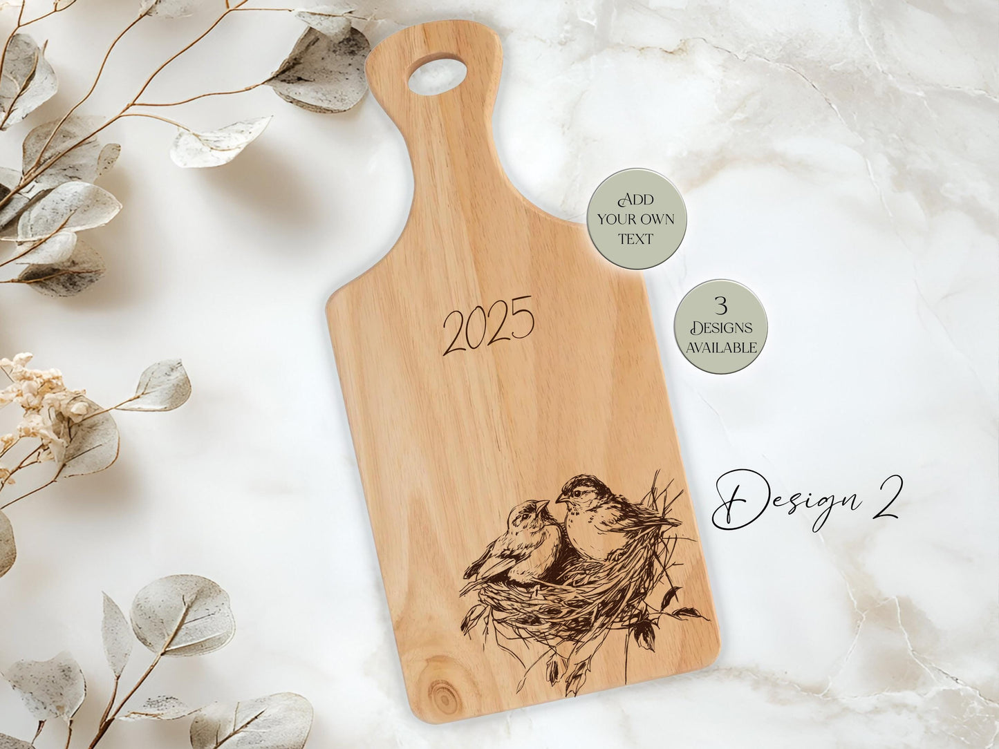 Personalised Wooden Bird Cutting Board – Custom Engraved Kitchen Gift