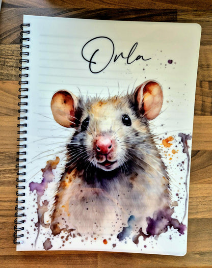Personalised Rat Notebook – Custom A4 & A5 Notepad | Rat Lover Gift