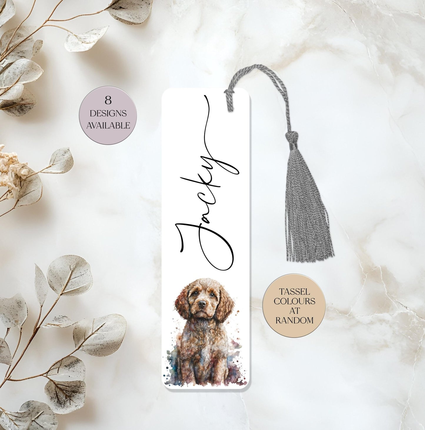 Personalised Metal Cockapoo Bookmark | Custom Dog Lover Gift | Book Lover Keepsake with Tassel