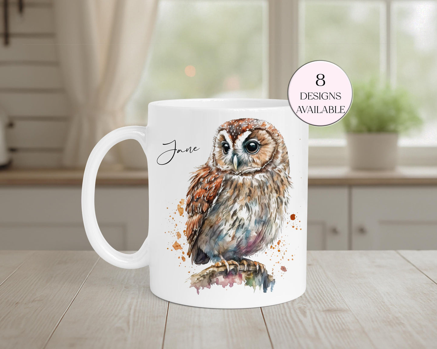 Personalised Owl Mug & Coaster Set – Custom Owl Lover Gift