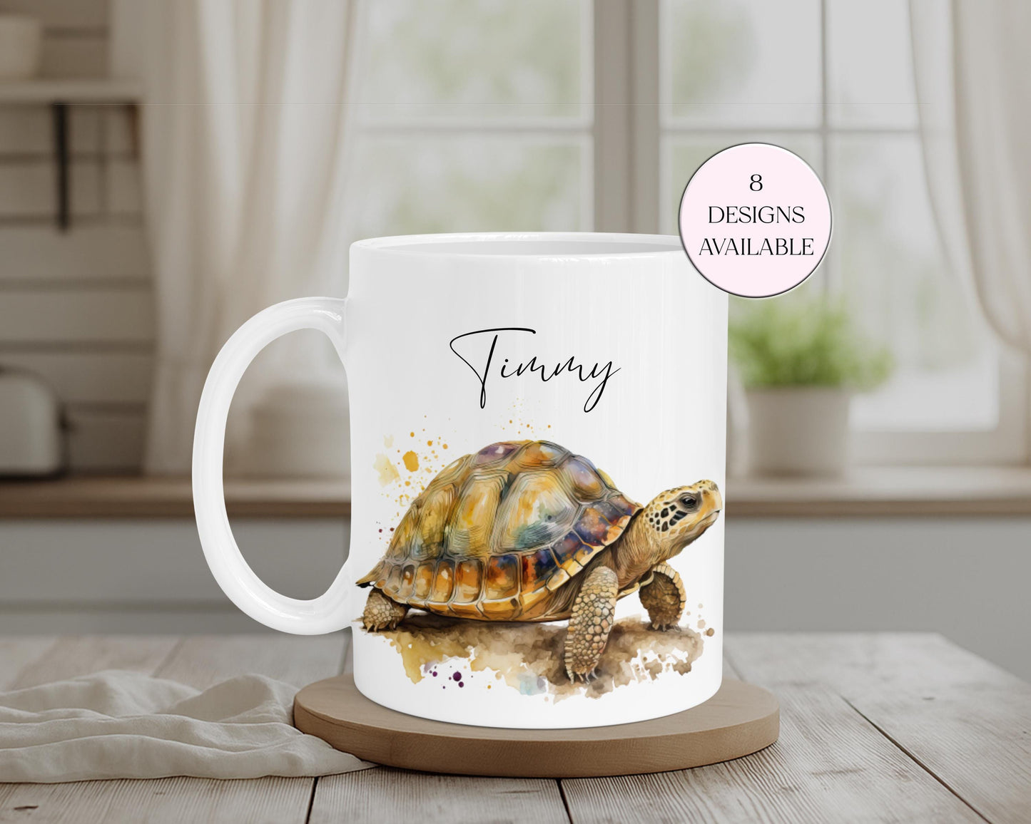 Personalised Tortoise Mug & Coaster Set – Custom Reptile Gift
