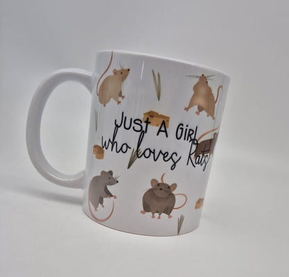 Just A Girl Who Loves Rats Mug & Coaster –  Rat Lover Gift