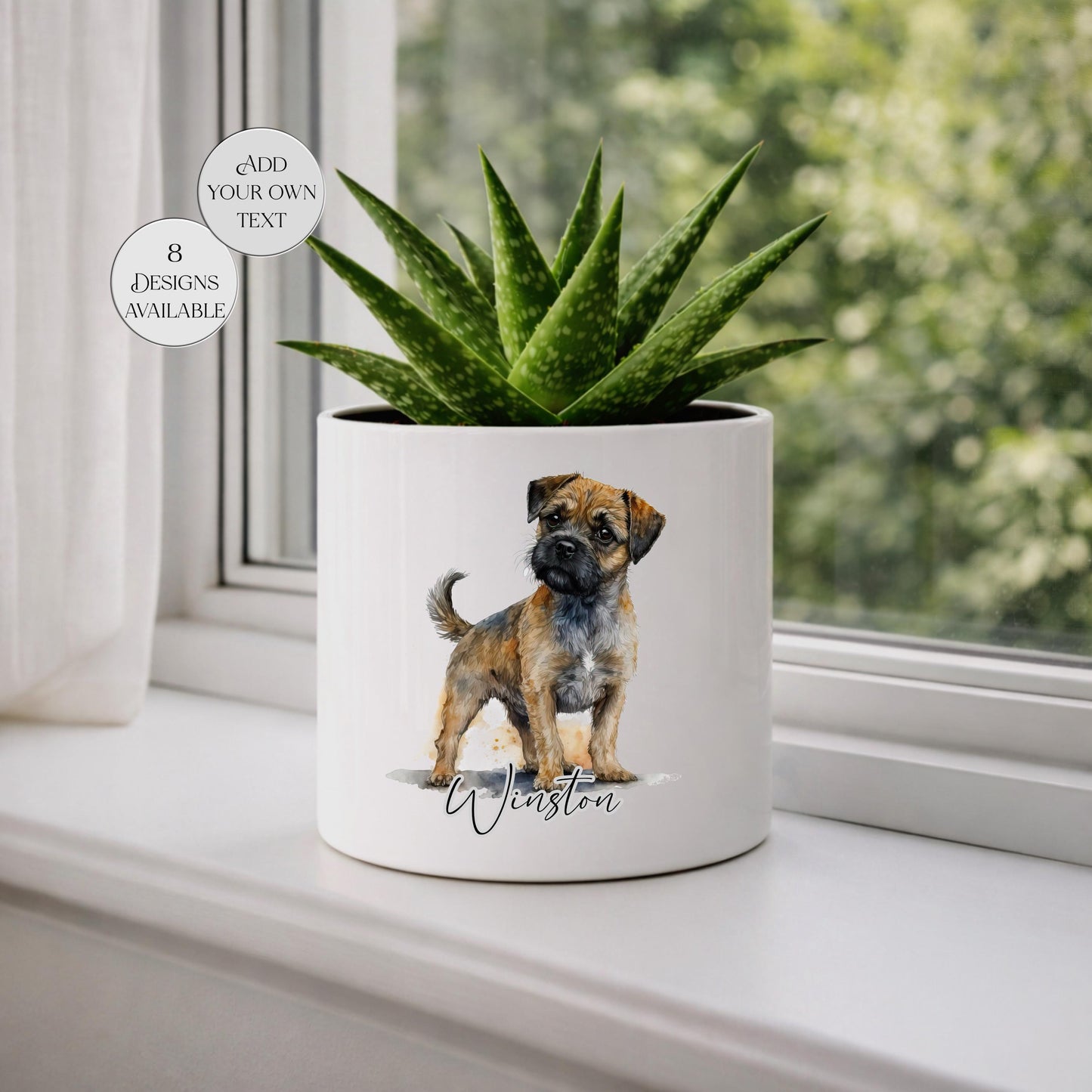 Personalised Border Terrier Plant Pot | Succulent Planter | Dog Lover Gift