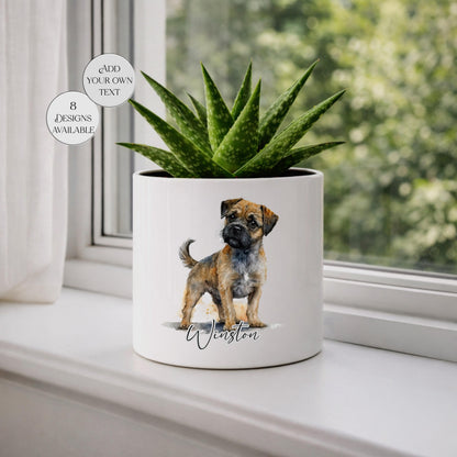 Personalised Border Terrier Plant Pot | Succulent Planter | Dog Lover Gift