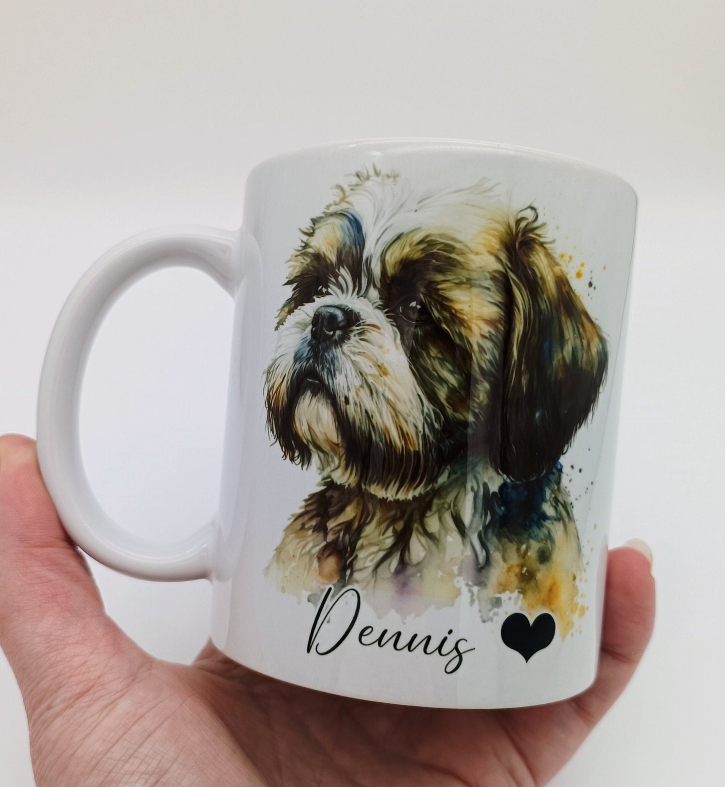 Personalised Watercolour Shih Tzu Mug – Custom Dog Lover Gift | With Matching Coaster Option