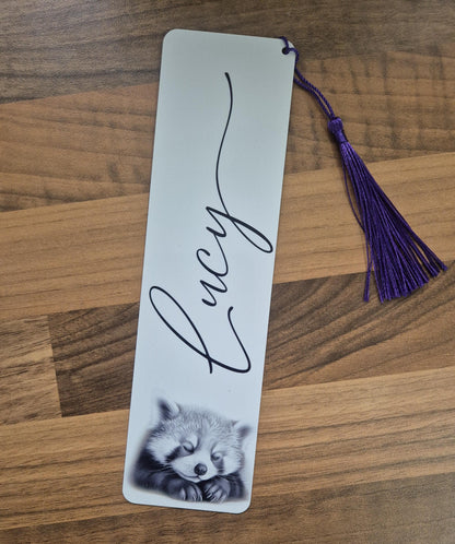 Metal Red Panda Bookmark – Large Custom Tassel Bookmark, Book Lover Gift, Red Panda Accessory, Teacher Gift, Reading Companion