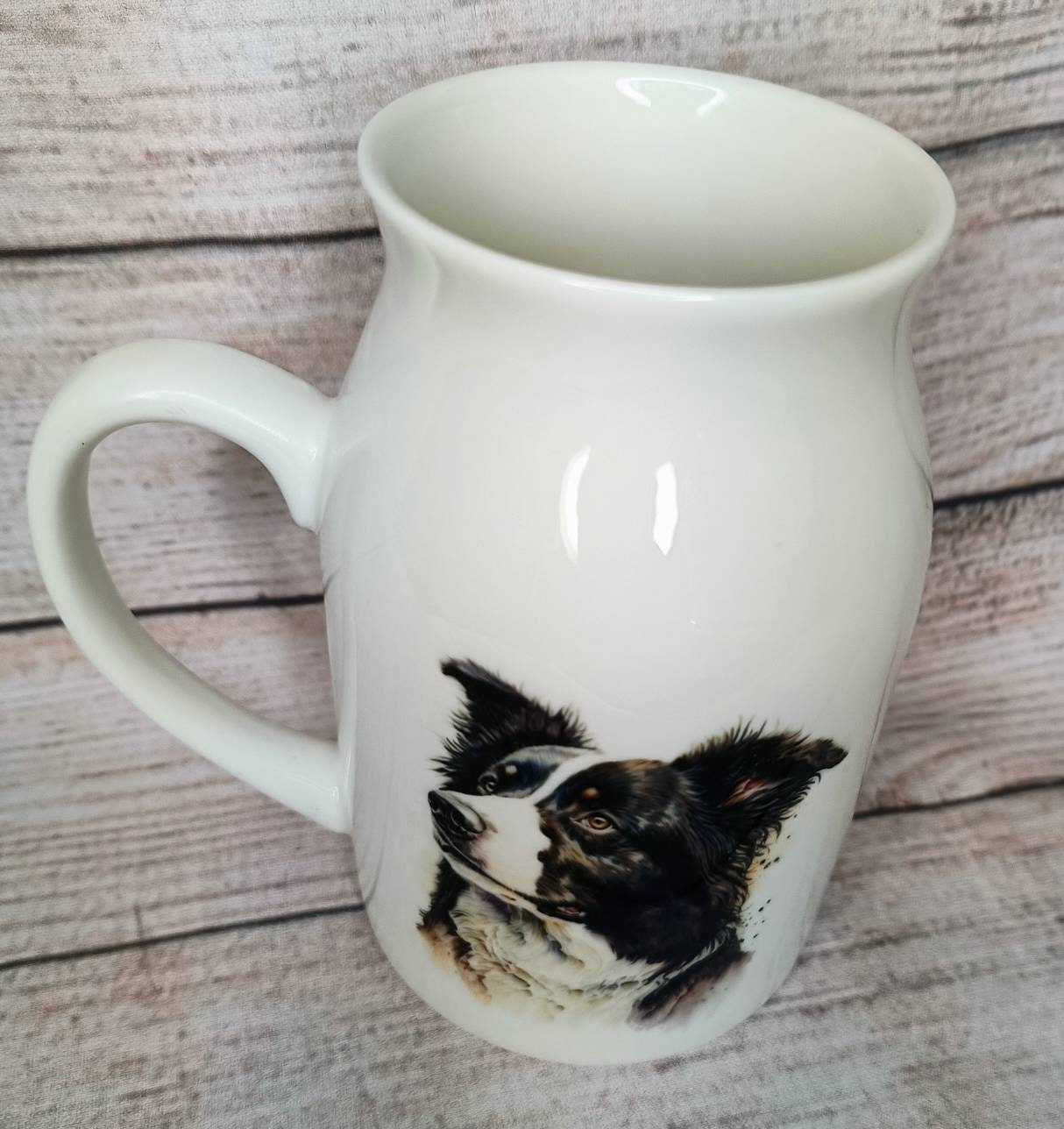 Personalised Watercolour Border Collie Milk Jug – Dog Lover Gift & Flower Vase