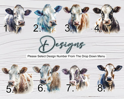 Personalised Watercolour Cow Tote Bag – Farmhouse Animal Lover Gift | Reusable Eco Shopper