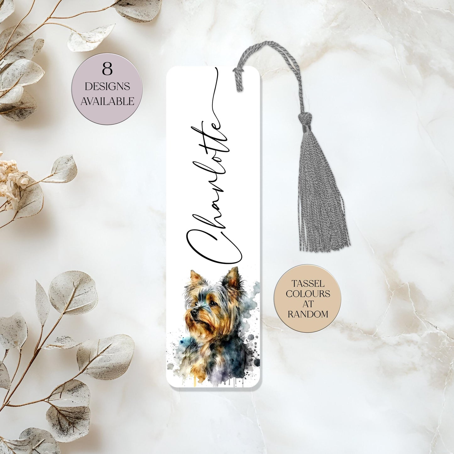 Personalised Yorkshire Terrier Bookmark | Metal Yorkie Gift with Tassel | Custom Dog Lover Bookmark