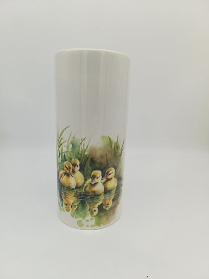 Personalised Duck Ceramic Vase – Custom Watercolour Duckling Flower Pot