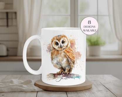 Personalised Owl Mug & Coaster Set – Custom Owl Lover Gift
