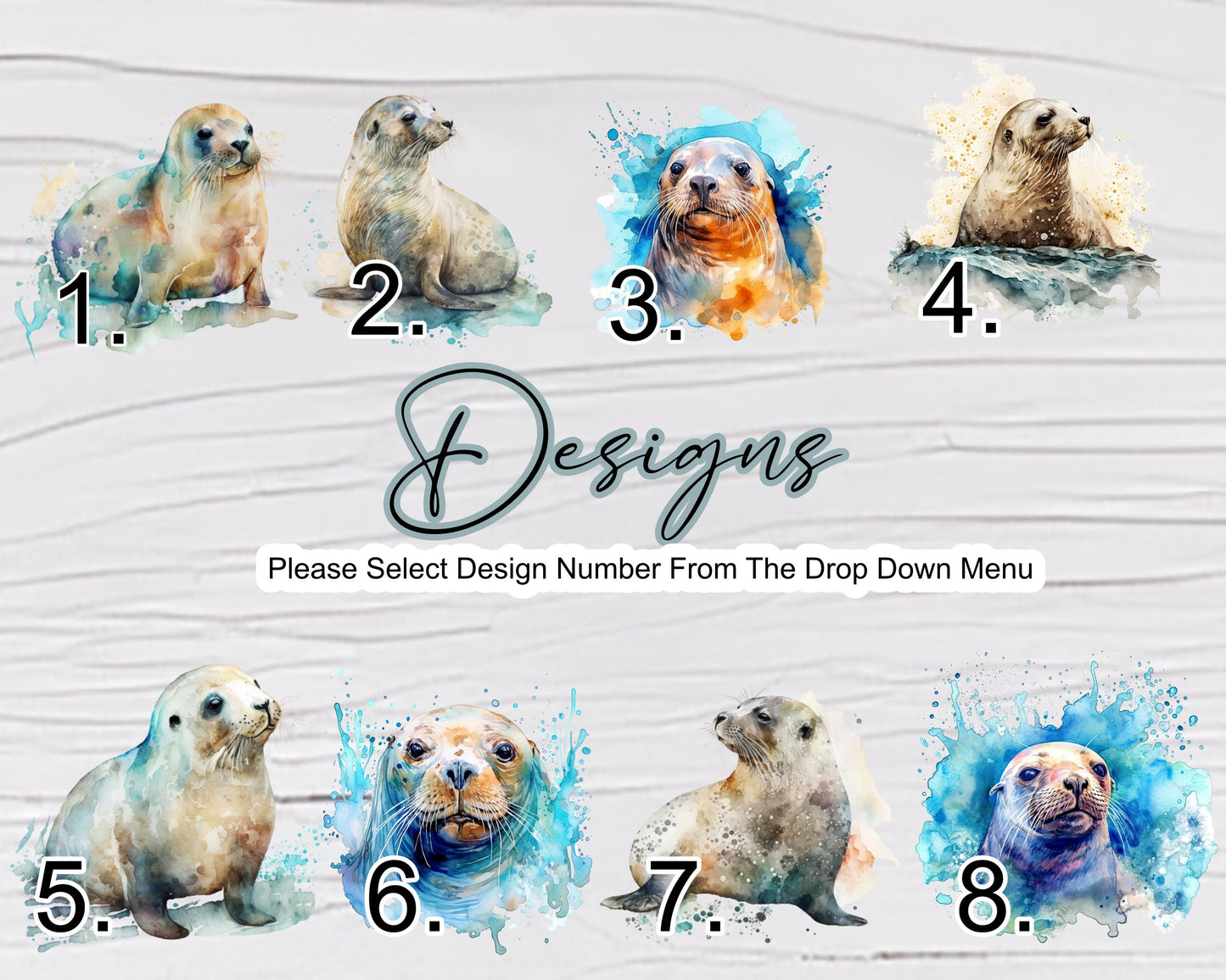 Personalised Watercolour Seal Acrylic House Sign – Custom House Number Plaque | New Home Gift