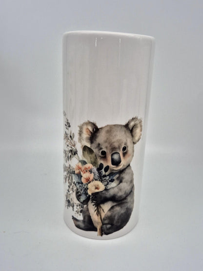 Personalised Watercolour Koala Vase – Custom Flower Vase & Koala Gift