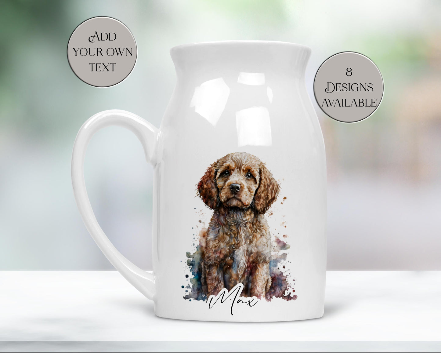 Personalised Cockapoo Milk Jug | Flower Vase | Custom Dog Lover Gift | Cockapoo Home Décor