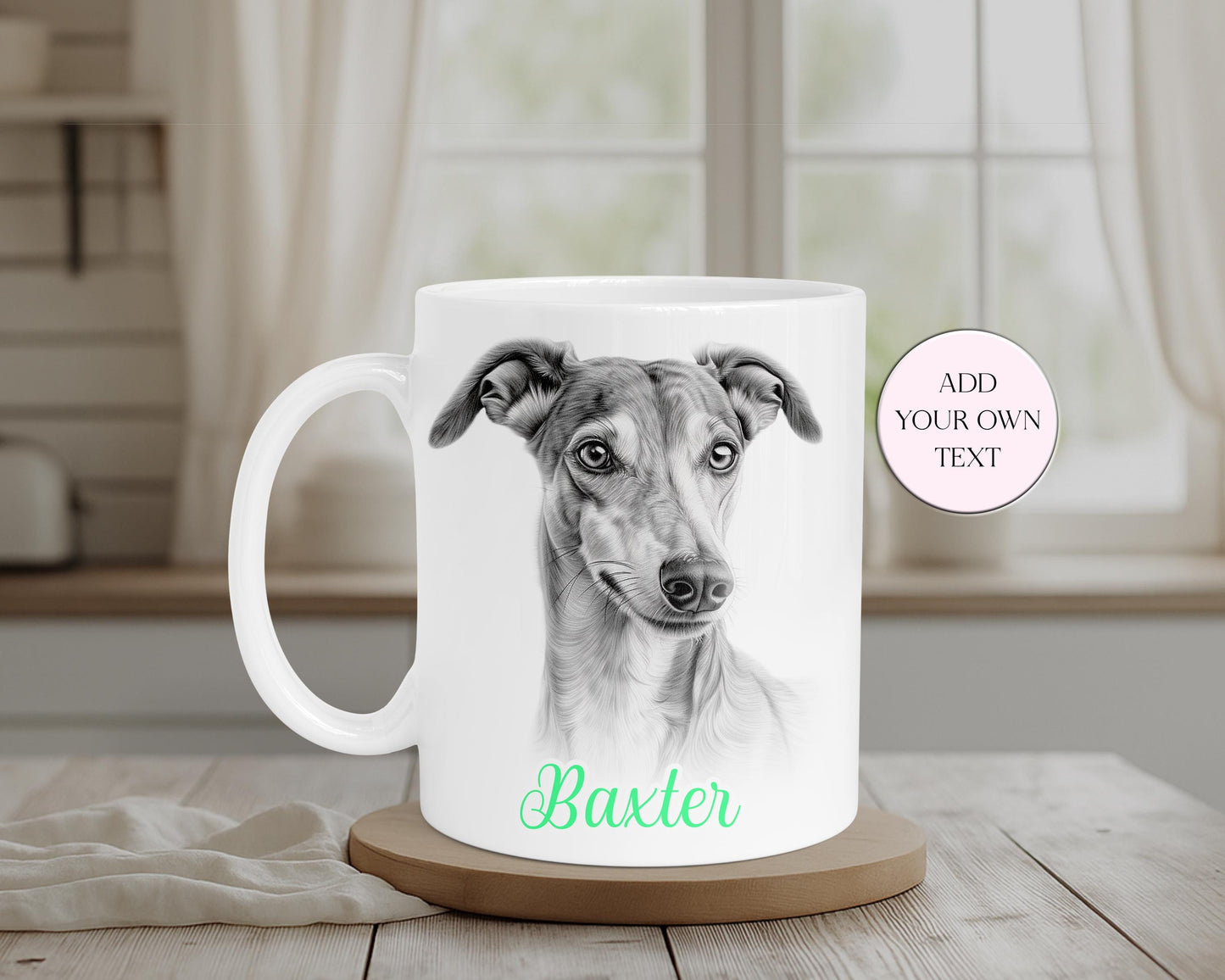 Personalised Greyhound Mug & Coaster Set | Dog Lover Gift