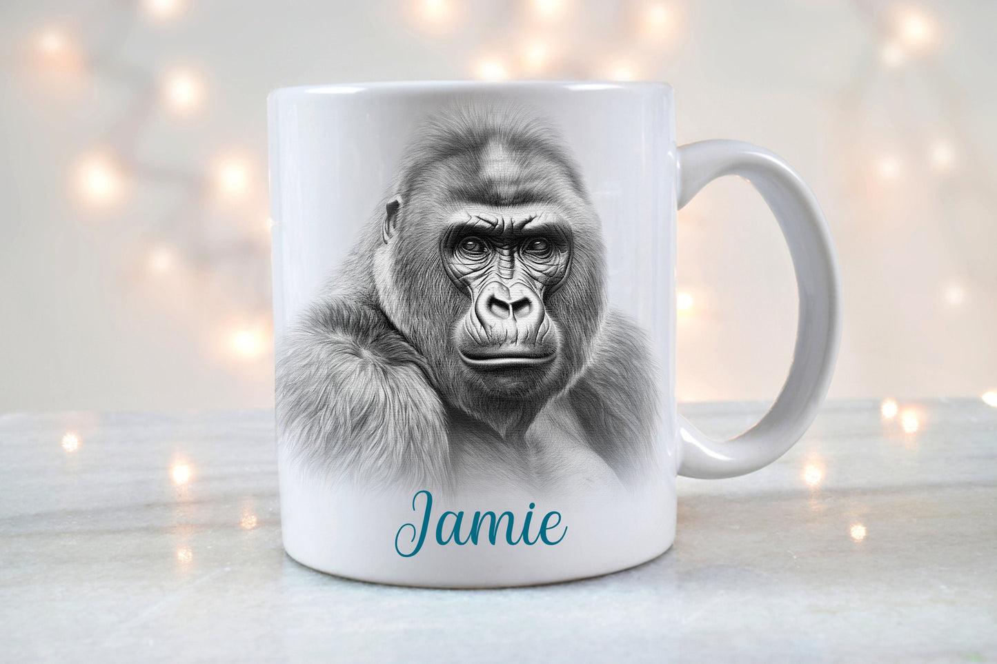 Personalised Monkey & Gorilla Mug & Coaster Set | Animal Lover Gift
