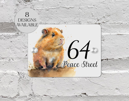 Personalised Guinea Pig Acrylic House Sign | Custom House Number Plaque | New Home Gift