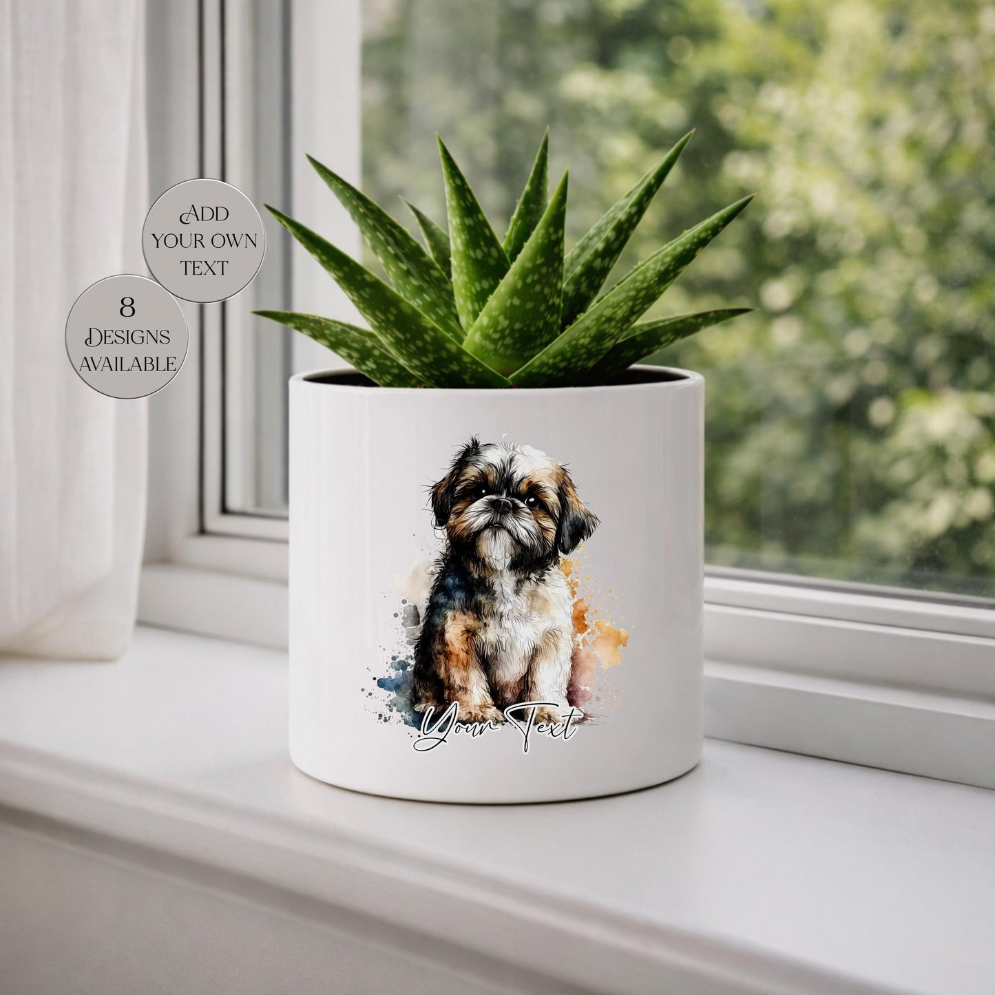 Personalised Shih Tzu Plant Pot – Custom Dog Lover Gift | Succulent Planter