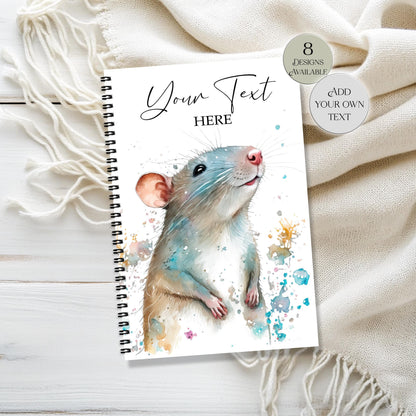 Personalised Rat Notebook – Custom A4 & A5 Notepad | Rat Lover Gift