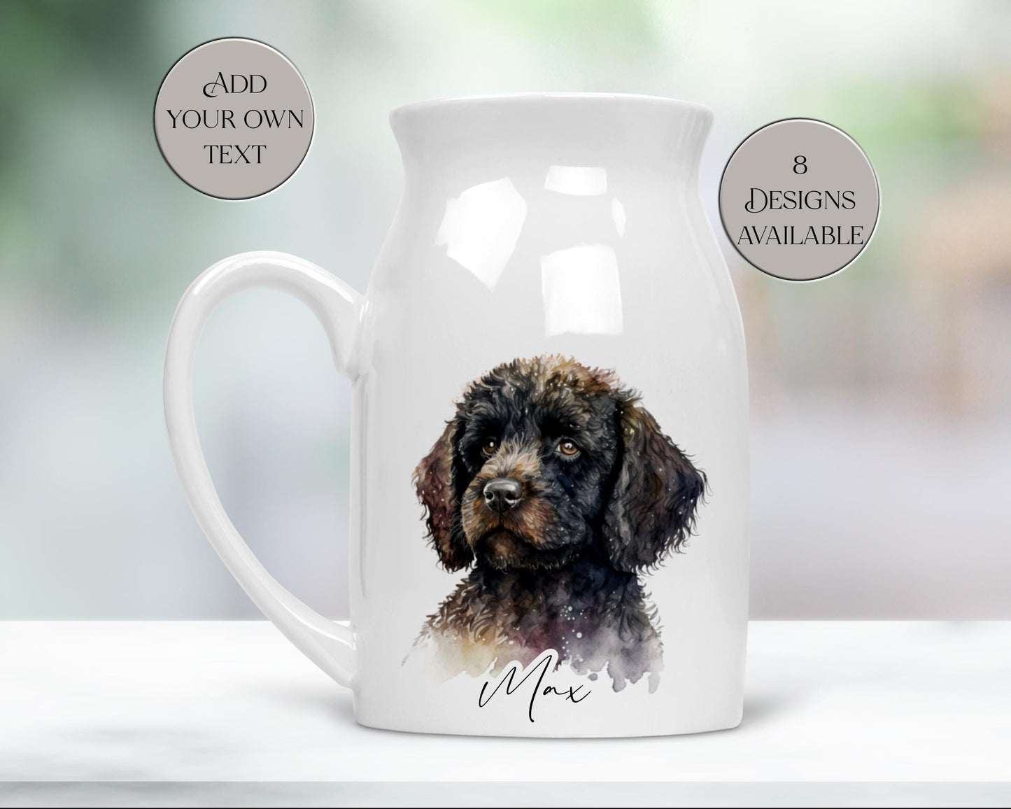 Personalised Cockapoo Milk Jug | Flower Vase | Custom Dog Lover Gift | Cockapoo Home Décor