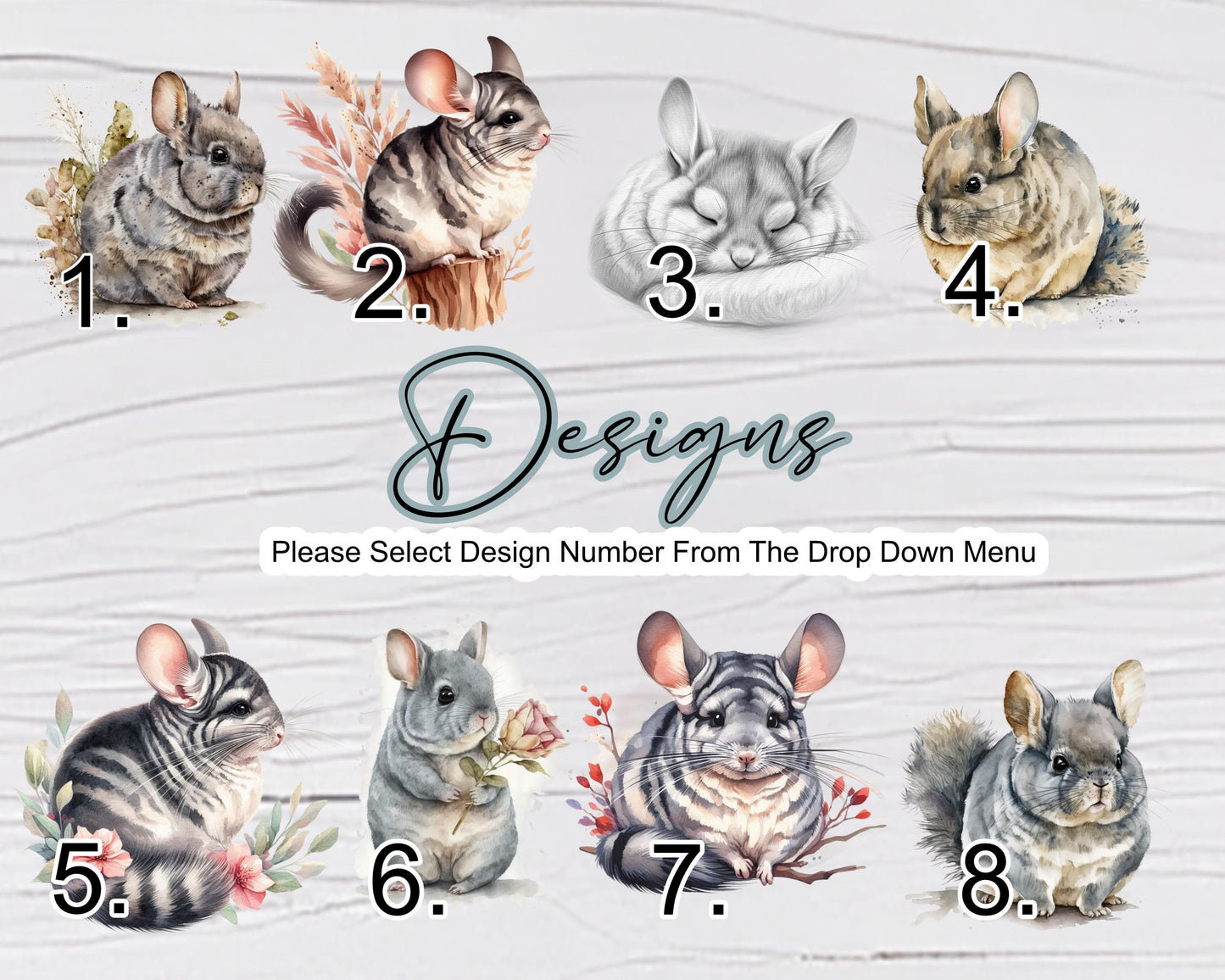 Personalised Watercolour Chinchilla Tote Bag | Custom Animal Lover Gift | Long Handle Shopper