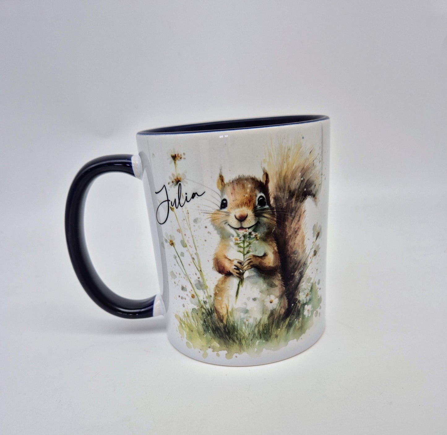 Personalised Watercolour Squirrel Mug & Coaster Set | Wildlife Gift