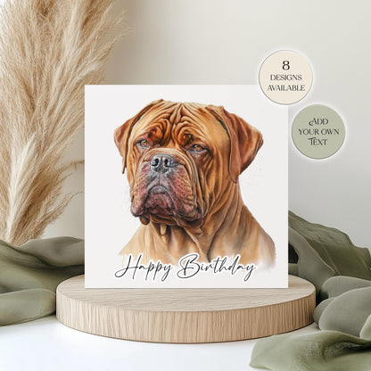 Personalised Dogue de Bordeaux Birthday Card | Dog Greetings Card | Dog Lover Gift