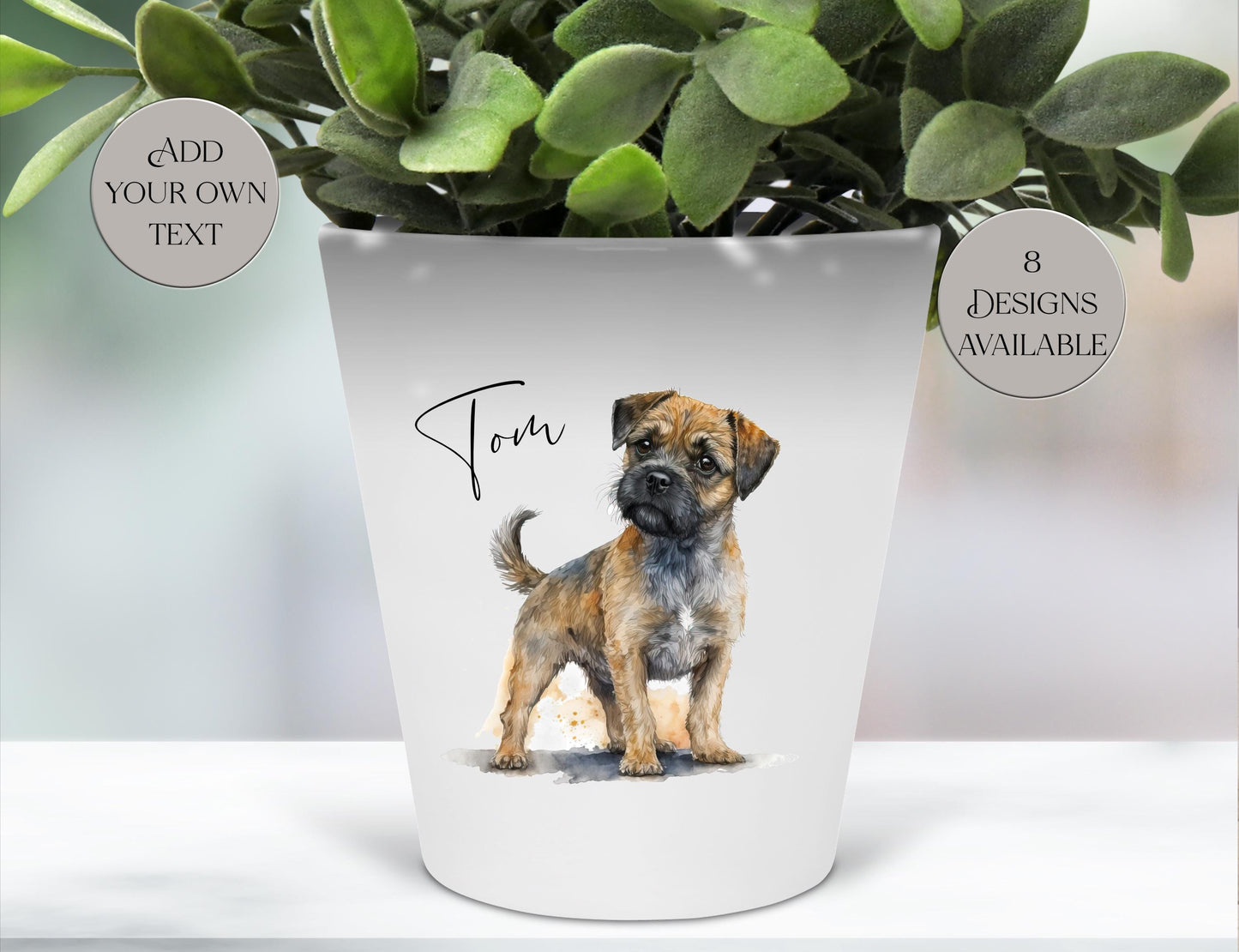 Personalised Border Terrier Plant Pot – Dog Lover Gift & Pen Holder