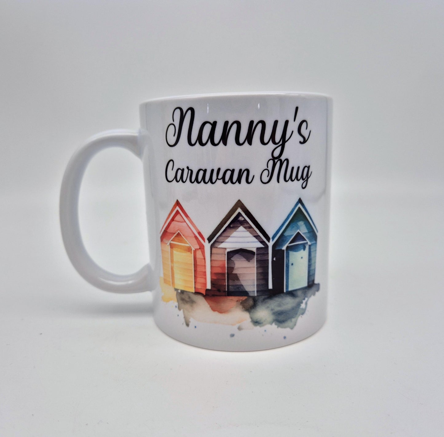 Personalised Beach Hut Mug & Coaster Set | Coastal Gift for Beach Lovers