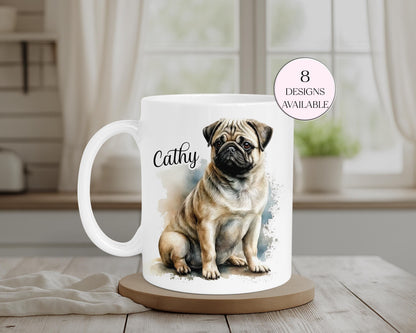 Personalised Pug Mug & Coaster Set | Dog Lover Gift