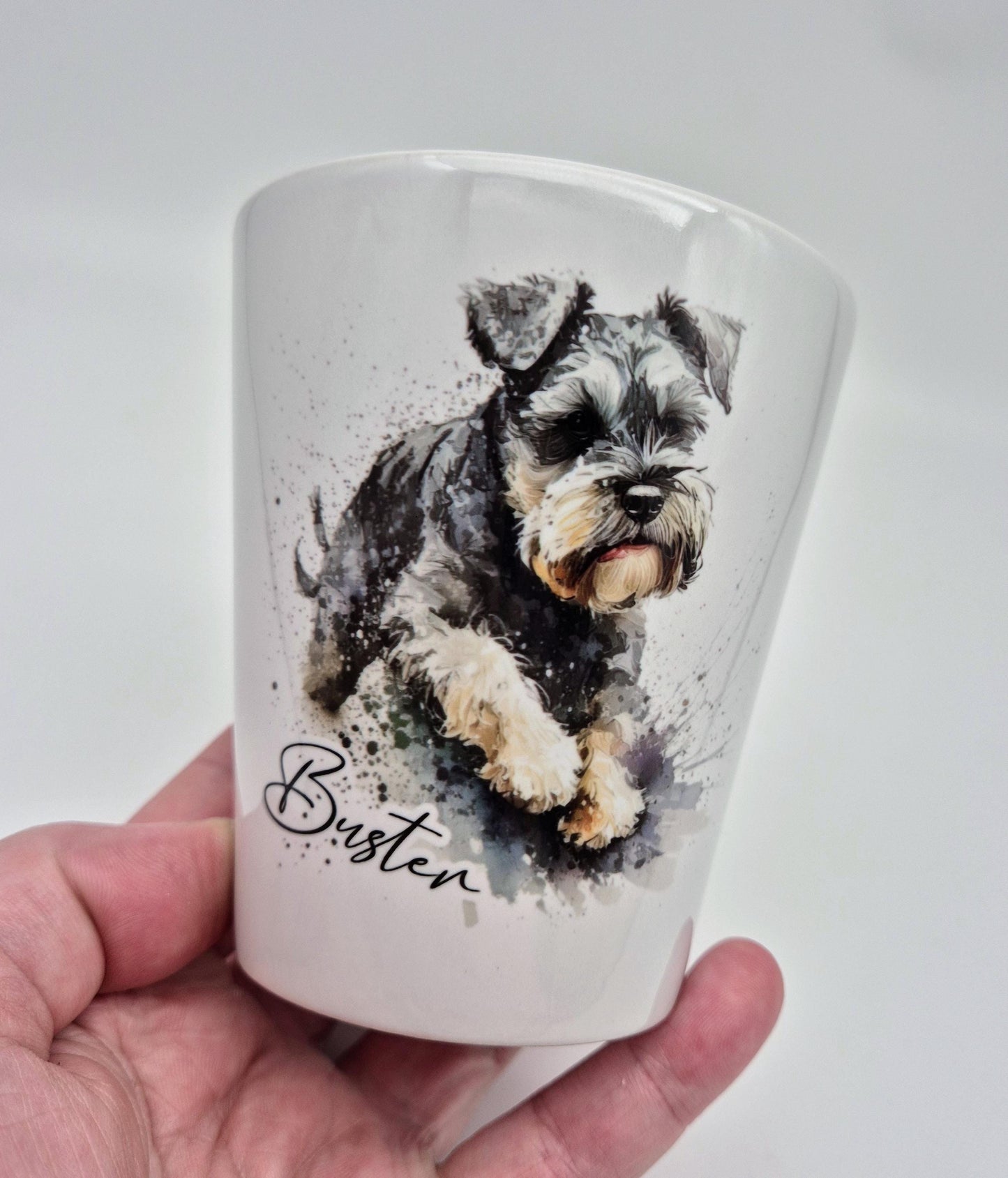 Personalised Schnauzer Plant Pot – Pen Holder, Desk Organiser & Dog Lover Gift - Memorial Keepsake
