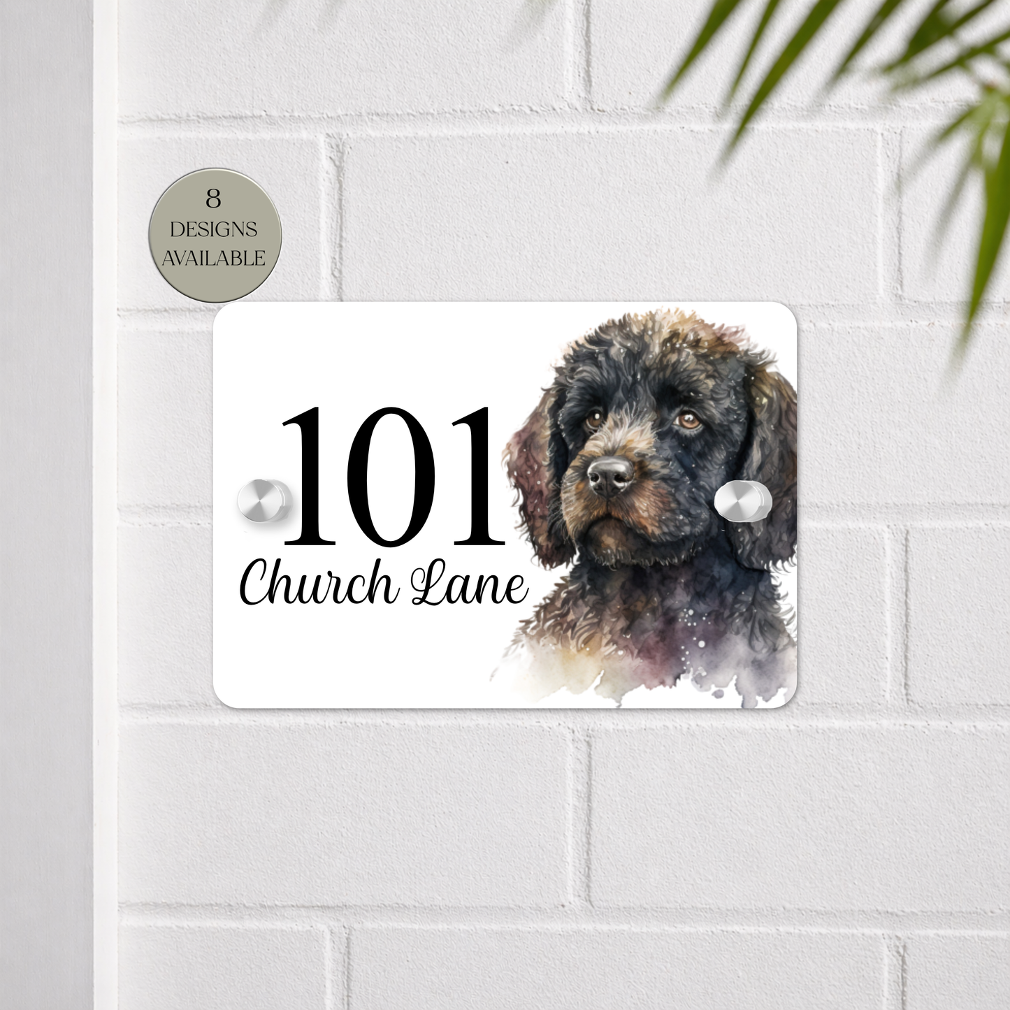Personalised Watercolour Cockapoo House Sign | Acrylic Gate Plaque | New Home Gift