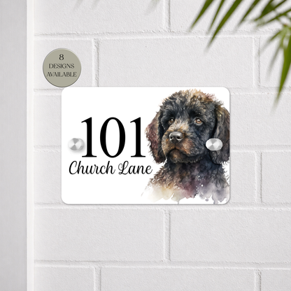 Personalised Watercolour Cockapoo House Sign | Acrylic Gate Plaque | New Home Gift