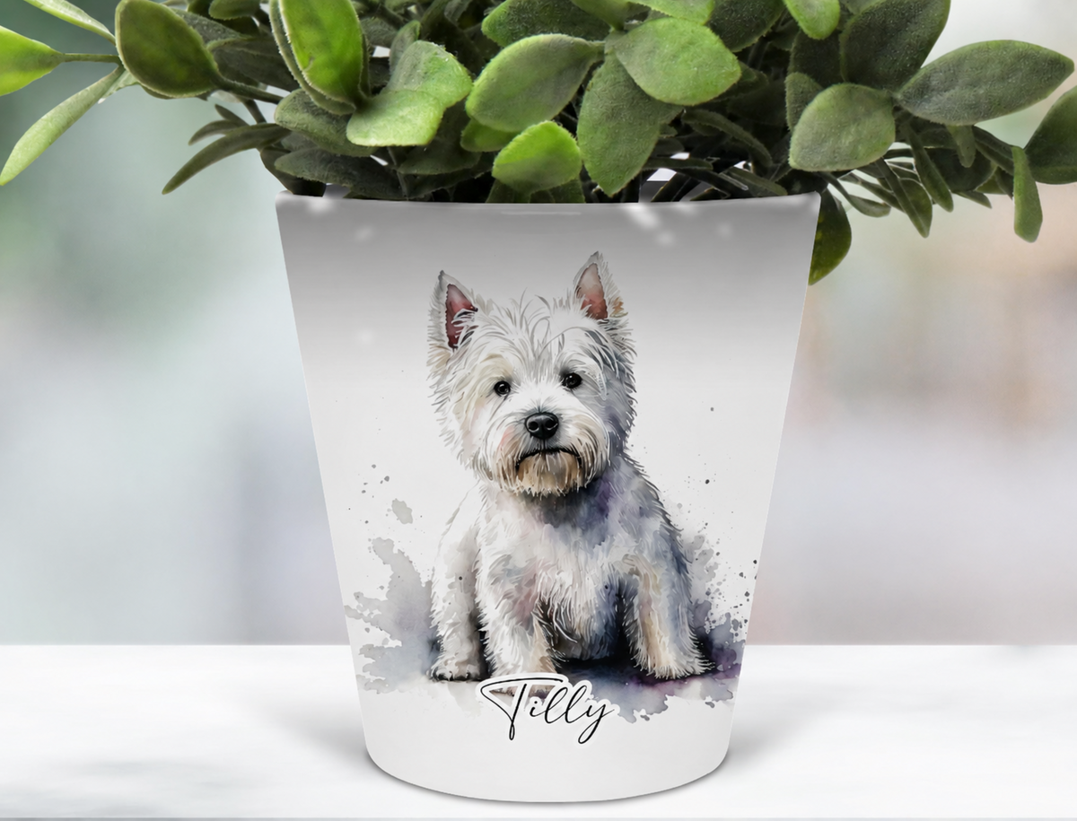 Personalised West Highland Terrier Plant Pot & Pen Holder | Westie Gift